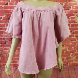 Rare free people pink top blouse size.M